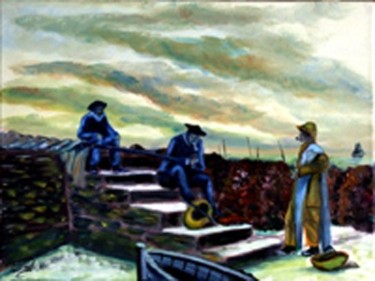 Painting titled "Bretagne- En attend…" by Jean Parraud, Original Artwork
