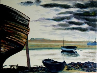Pintura titulada "Vendée- Port de Cro…" por Jean Parraud, Obra de arte original