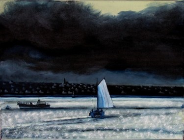 Painting titled "Port d'Audierne" by Jean Parraud, Original Artwork