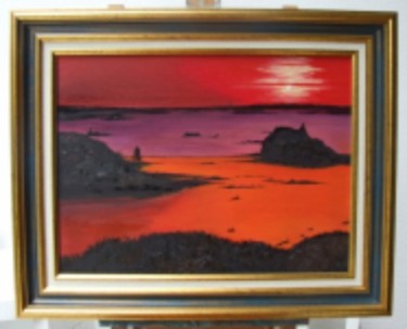 Peinture intitulée "Baie de Morlaix au…" par Jean Parraud, Œuvre d'art originale, Huile