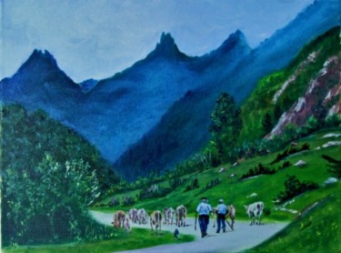 Painting titled "Pyrénées -  Val d'A…" by Jean Parraud, Original Artwork
