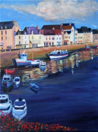 Pintura titulada "Le Croisic port" por Jean Parraud, Obra de arte original