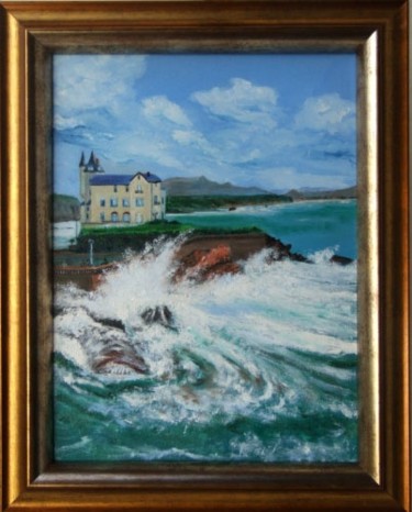 Pintura intitulada "Biarritz * ville Be…" por Jean Parraud, Obras de arte originais