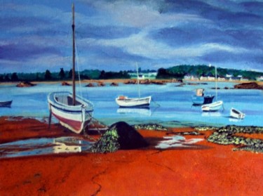 Painting titled "baie de St Anne à T…" by Jean Parraud, Original Artwork