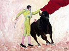 Painting titled "Toreador" by Jean Parraud, Original Artwork