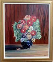 Malerei mit dem Titel "Bouquet de fleurs" von Jean Parraud, Original-Kunstwerk, Öl