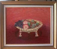 Peinture intitulée "Coupe de fruits d'a…" par Jean Parraud, Œuvre d'art originale, Huile