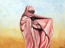 Peinture intitulée "Jeune africaine dan…" par Jean Parraud, Œuvre d'art originale