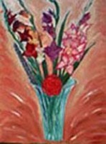 Painting titled "Bouquet de glaieuls" by Jean Parraud, Original Artwork