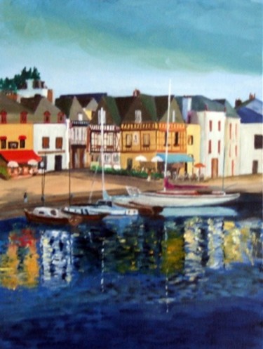 Картина под названием "Morbihan- Port d'Au…" - Jean Parraud, Подлинное произведение искусства