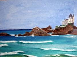 Pintura intitulada "Biarritz- Villa Bel…" por Jean Parraud, Obras de arte originais