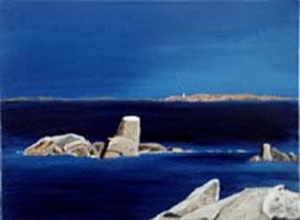 Painting titled "Corse-Rochers de la…" by Jean Parraud, Original Artwork