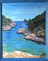 Painting titled "Calanques" by Jean Parraud, Original Artwork, Acrylic Mounted on Wood Stretcher frame