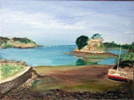 Peinture intitulée "Ile de Breha- port…" par Jean Parraud, Œuvre d'art originale