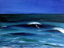 Pintura intitulada "Surf en cote basque" por Jean Parraud, Obras de arte originais, Óleo