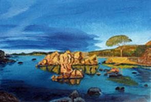 Peinture intitulée "Corse-Palombaggia" par Jean Parraud, Œuvre d'art originale, Huile