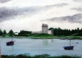 Malerei mit dem Titel "Kinvarra en Irlande" von Jean Parraud, Original-Kunstwerk