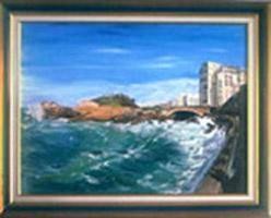 Pintura intitulada "Biarritz- Le Basta" por Jean Parraud, Obras de arte originais