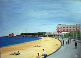 Pintura intitulada "Biarritz- le Palais" por Jean Parraud, Obras de arte originais