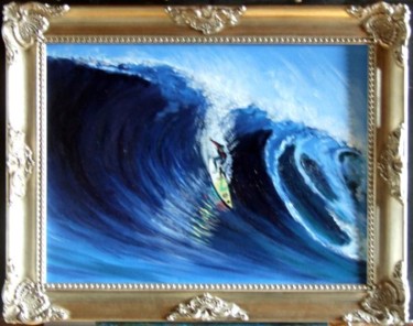 Painting titled "Surf à Todos Santos" by Jean Parraud, Original Artwork