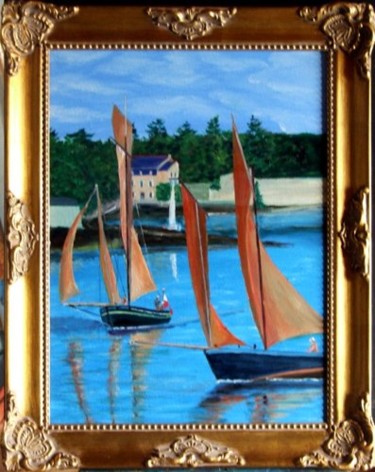 Painting titled "Bretagne- Regate de…" by Jean Parraud, Original Artwork