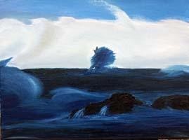 Painting titled "Danger en mer d'Iro…" by Jean Parraud, Original Artwork
