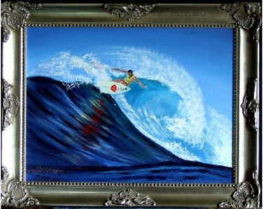 Painting titled "Surf à Newcastle" by Jean Parraud, Original Artwork