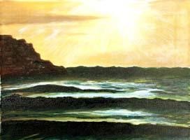 Painting titled "Perou-coucher de so…" by Jean Parraud, Original Artwork