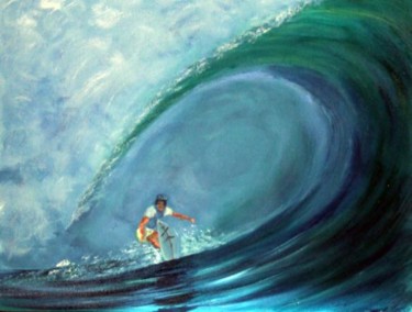 Peinture intitulée "Surf- Tube à Newcas…" par Jean Parraud, Œuvre d'art originale