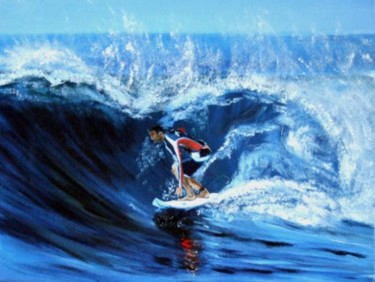 Painting titled "Surf à Playa Negra" by Jean Parraud, Original Artwork