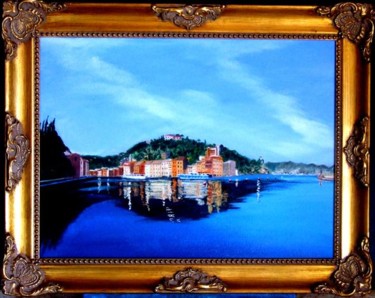 Schilderij getiteld "Italie-Portofino" door Jean Parraud, Origineel Kunstwerk