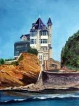 Pintura intitulada "Biarritz- Villa Bel…" por Jean Parraud, Obras de arte originais