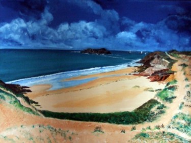 Peinture intitulée "Ile de Houat" par Jean Parraud, Œuvre d'art originale, Huile