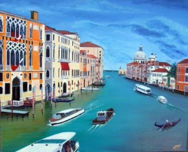 Painting titled "Grand canal de Veni…" by Jean Parraud, Original Artwork