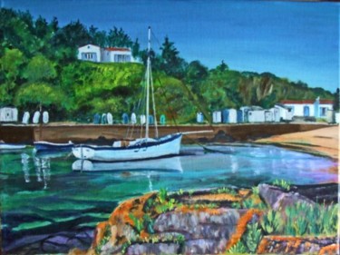 Painting titled "Ile d'Yeu- port de…" by Jean Parraud, Original Artwork