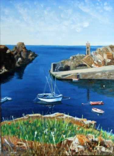 Painting titled "Ile d'Yeux- Port de…" by Jean Parraud, Original Artwork