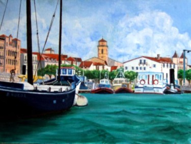 Peinture intitulée "Pays Basque- Port d…" par Jean Parraud, Œuvre d'art originale