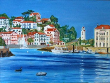 Pintura intitulada "Port Ciboure-St Jea…" por Jean Parraud, Obras de arte originais, Óleo