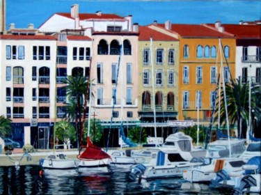 Painting titled "Port Vendres" by Jean Parraud, Original Artwork, Oil