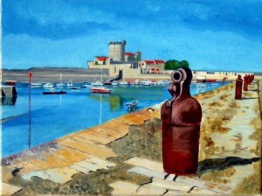 Peinture intitulée "Port de Socoa" par Jean Parraud, Œuvre d'art originale, Huile