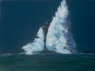 Painting titled "Le phare du Four pr…" by Jean Parraud, Original Artwork