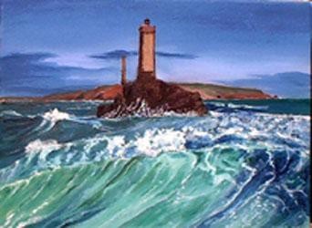 Painting titled "Le phare de la viei…" by Jean Parraud, Original Artwork