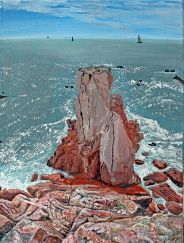 Pintura intitulada "La Sentinelle des m…" por Jean Parraud, Obras de arte originais, Óleo