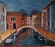 Painting titled "Vendu -Burano" by Jean Parraud, Original Artwork, Oil