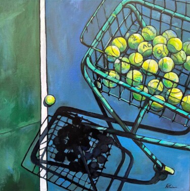 Pintura intitulada "Tennis balls" por Svetlana Partala, Obras de arte originais, Acrílico