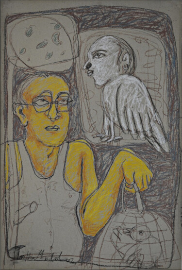 Рисунок под названием "Drawing_01" - Partha Mondal, Подлинное произведение искусства, Древесный уголь