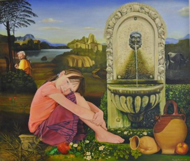 Картина под названием "La fonte" - Claudio Apparuti, Подлинное произведение искусства, Масло