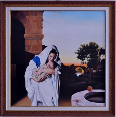 Pittura intitolato "Il Bacio" da Claudio Apparuti, Opera d'arte originale, Olio