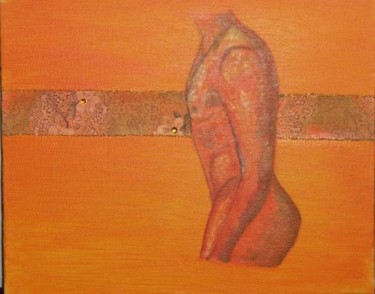 Peinture intitulée "nu orange" par Pascaline Lambrecht, Œuvre d'art originale