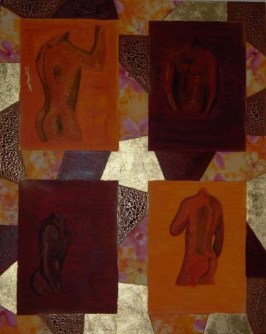 Peinture intitulée "des hommes" par Pascaline Lambrecht, Œuvre d'art originale